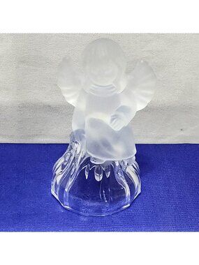 Crystal Clear Industries Clear / Frosted Angel Bell Cherub Figurine Clear Sound
